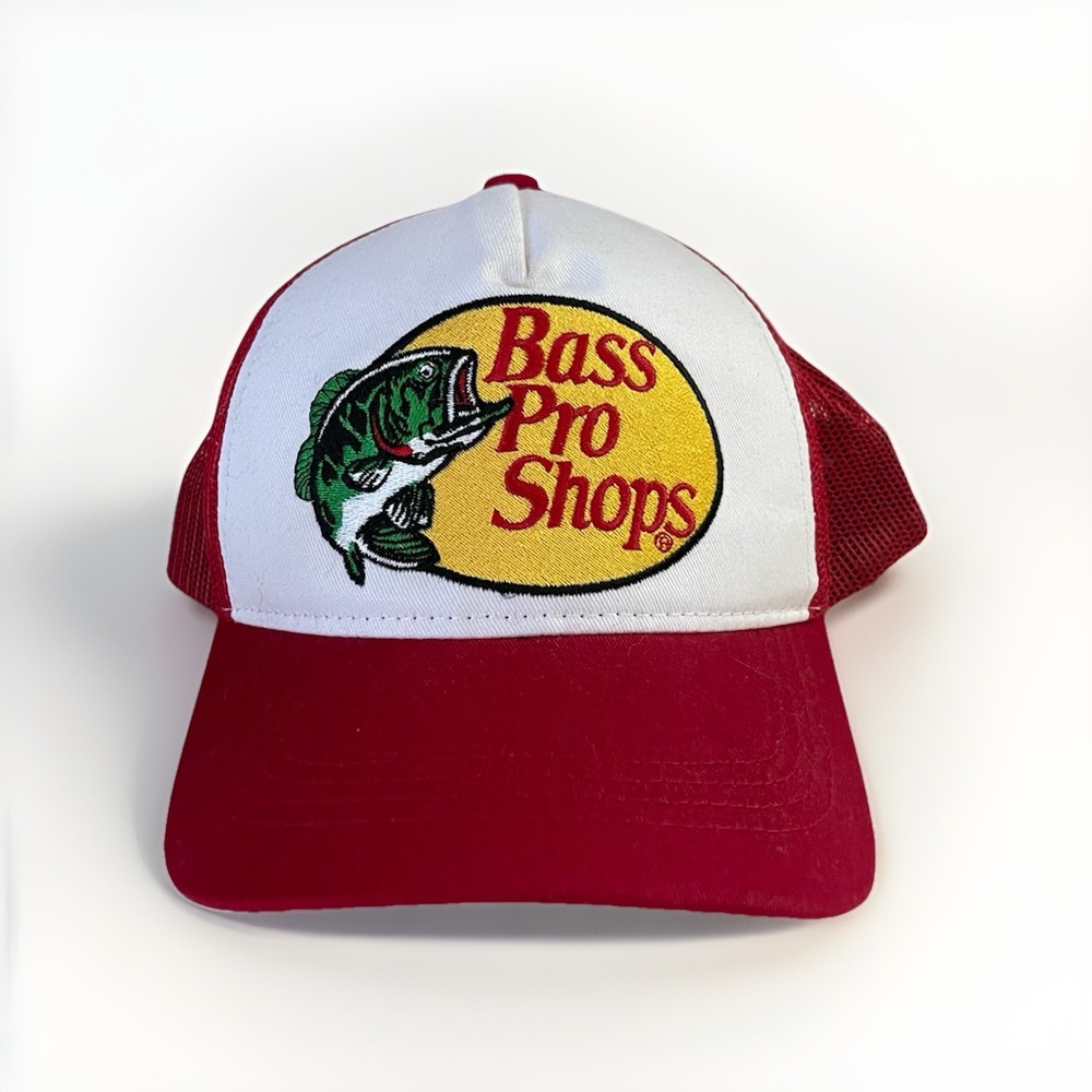Bass Pro Shops Embroidered Logo Mesh-Back Trucker‎ Cap Adjustable Hat Authentic